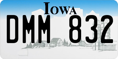 IA license plate DMM832