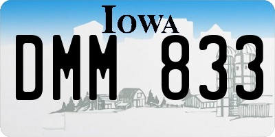IA license plate DMM833