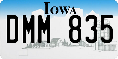 IA license plate DMM835