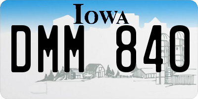 IA license plate DMM840