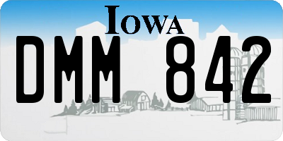 IA license plate DMM842