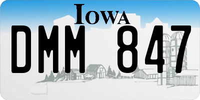 IA license plate DMM847