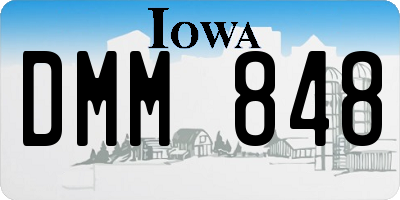 IA license plate DMM848