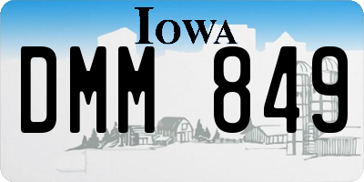 IA license plate DMM849