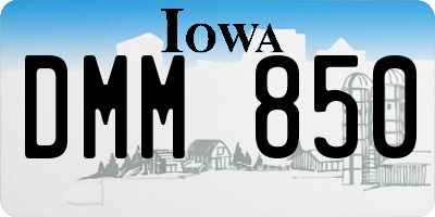 IA license plate DMM850