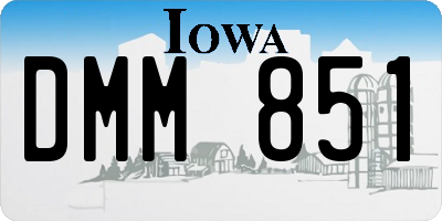 IA license plate DMM851