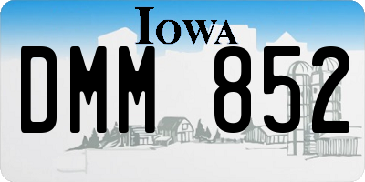 IA license plate DMM852