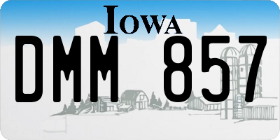 IA license plate DMM857