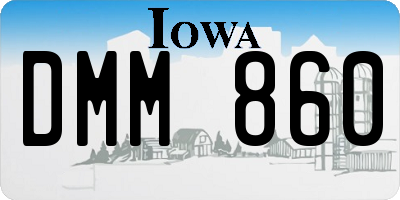IA license plate DMM860