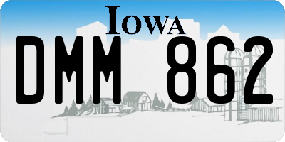 IA license plate DMM862