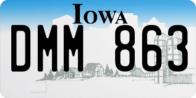 IA license plate DMM863