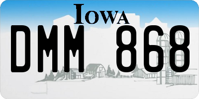 IA license plate DMM868