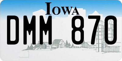 IA license plate DMM870