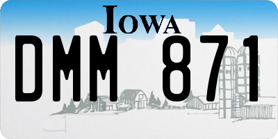 IA license plate DMM871