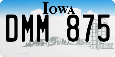 IA license plate DMM875