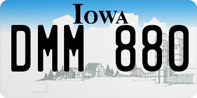 IA license plate DMM880