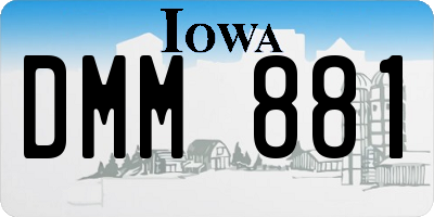 IA license plate DMM881