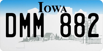 IA license plate DMM882