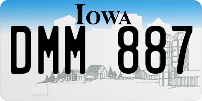 IA license plate DMM887