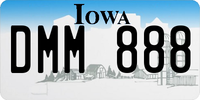 IA license plate DMM888