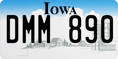 IA license plate DMM890