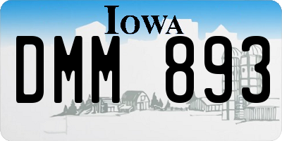 IA license plate DMM893