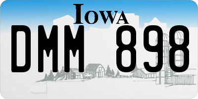 IA license plate DMM898