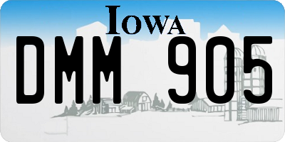 IA license plate DMM905
