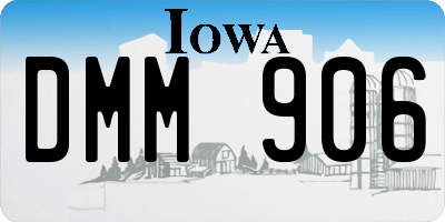 IA license plate DMM906