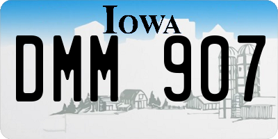 IA license plate DMM907