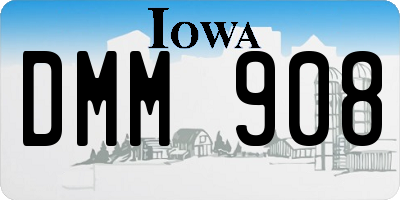 IA license plate DMM908