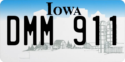IA license plate DMM911