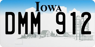 IA license plate DMM912