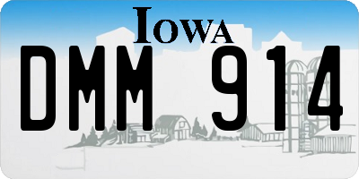 IA license plate DMM914