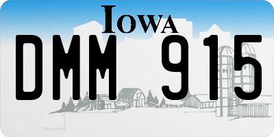 IA license plate DMM915