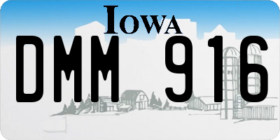 IA license plate DMM916