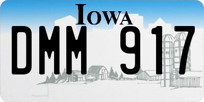 IA license plate DMM917