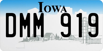 IA license plate DMM919