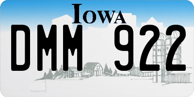 IA license plate DMM922