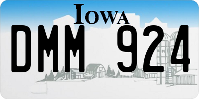 IA license plate DMM924