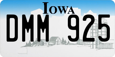 IA license plate DMM925