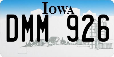 IA license plate DMM926