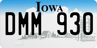IA license plate DMM930