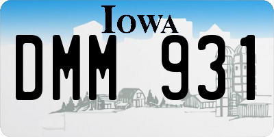 IA license plate DMM931