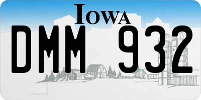 IA license plate DMM932