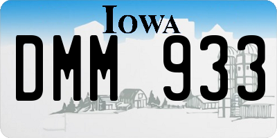 IA license plate DMM933