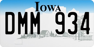 IA license plate DMM934