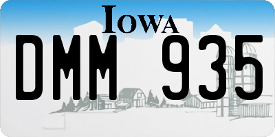 IA license plate DMM935