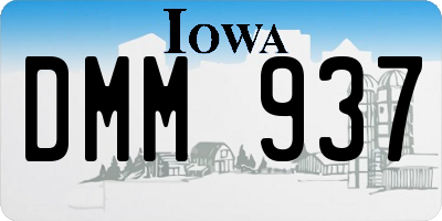 IA license plate DMM937