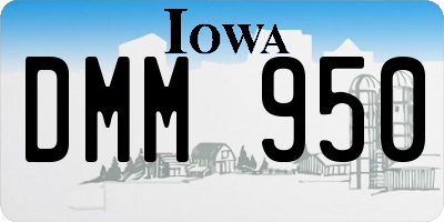 IA license plate DMM950
